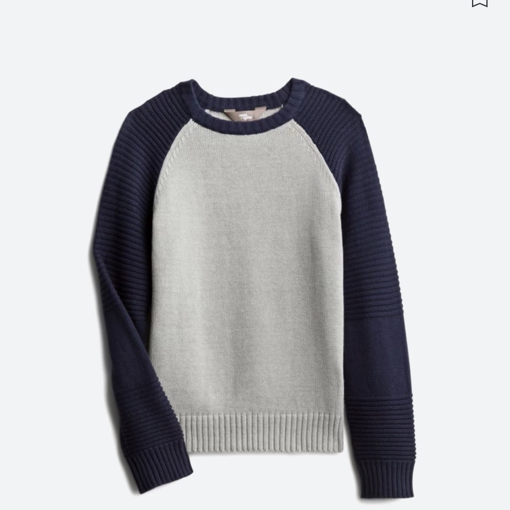 Stitch Fix SZ S 6/7 Sweater- Colorblock Navy/ Grey